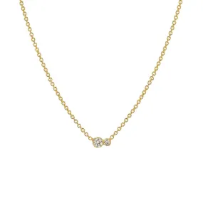 Kissing Diamonds Solitaire Gold Necklace