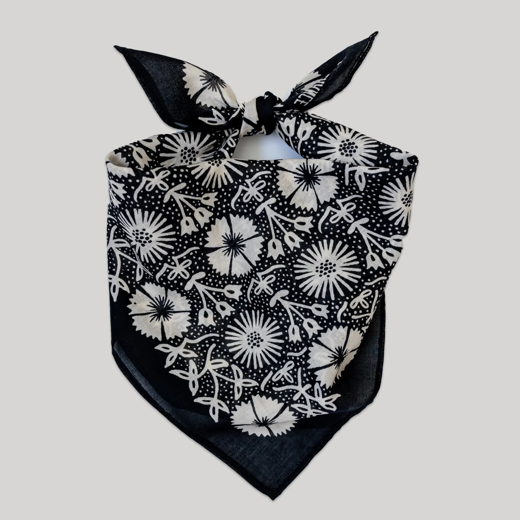 Last Chance Textiles: Cotton Aster Bandana - Black