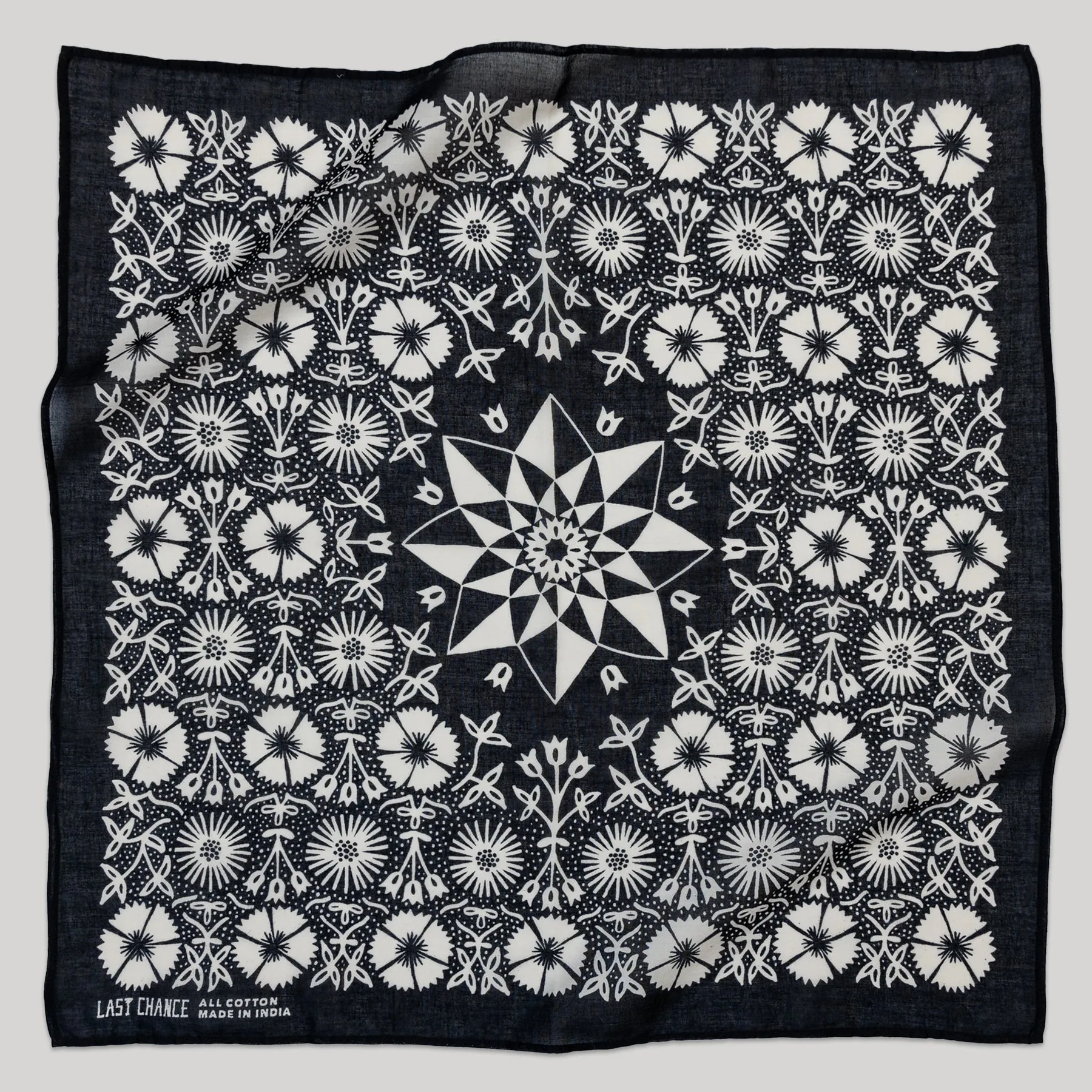 Last Chance Textiles: Cotton Aster Bandana - Black