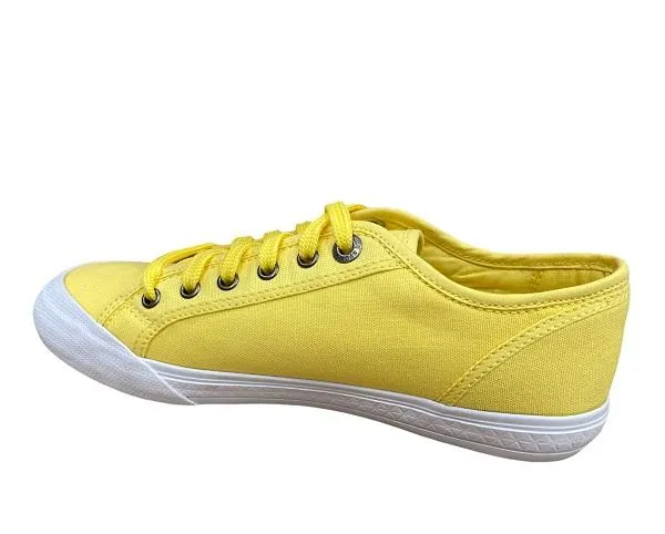 Le Coq Sportif adult canvas sneakers shoe Deauville Plus 1411204 yellow