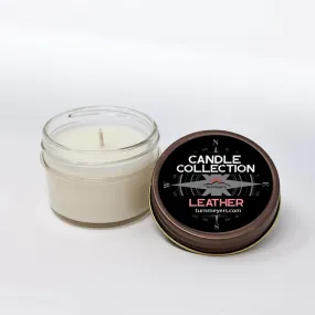 Leather Candle Collection 4oz Glass Soy Candle