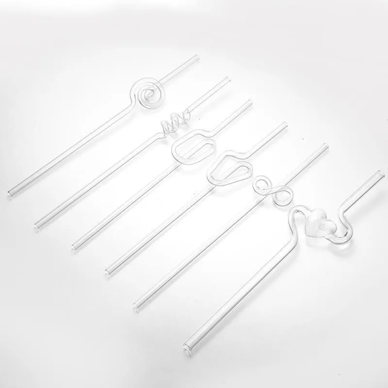 Love Shaped Glass Straw W382