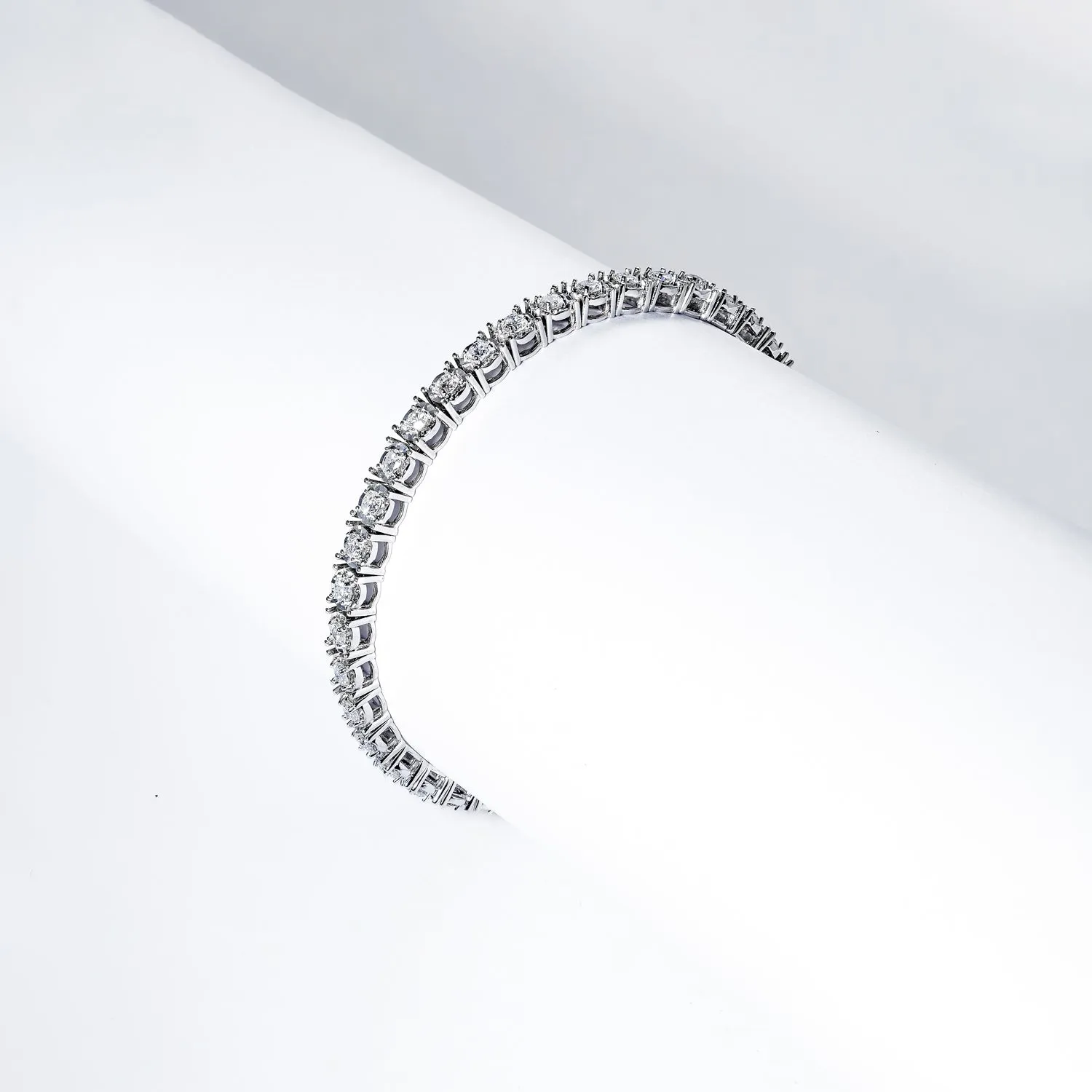 Maia 3 Carat Round Brilliant Single Row Tennis Bracelet in 14k White Gold