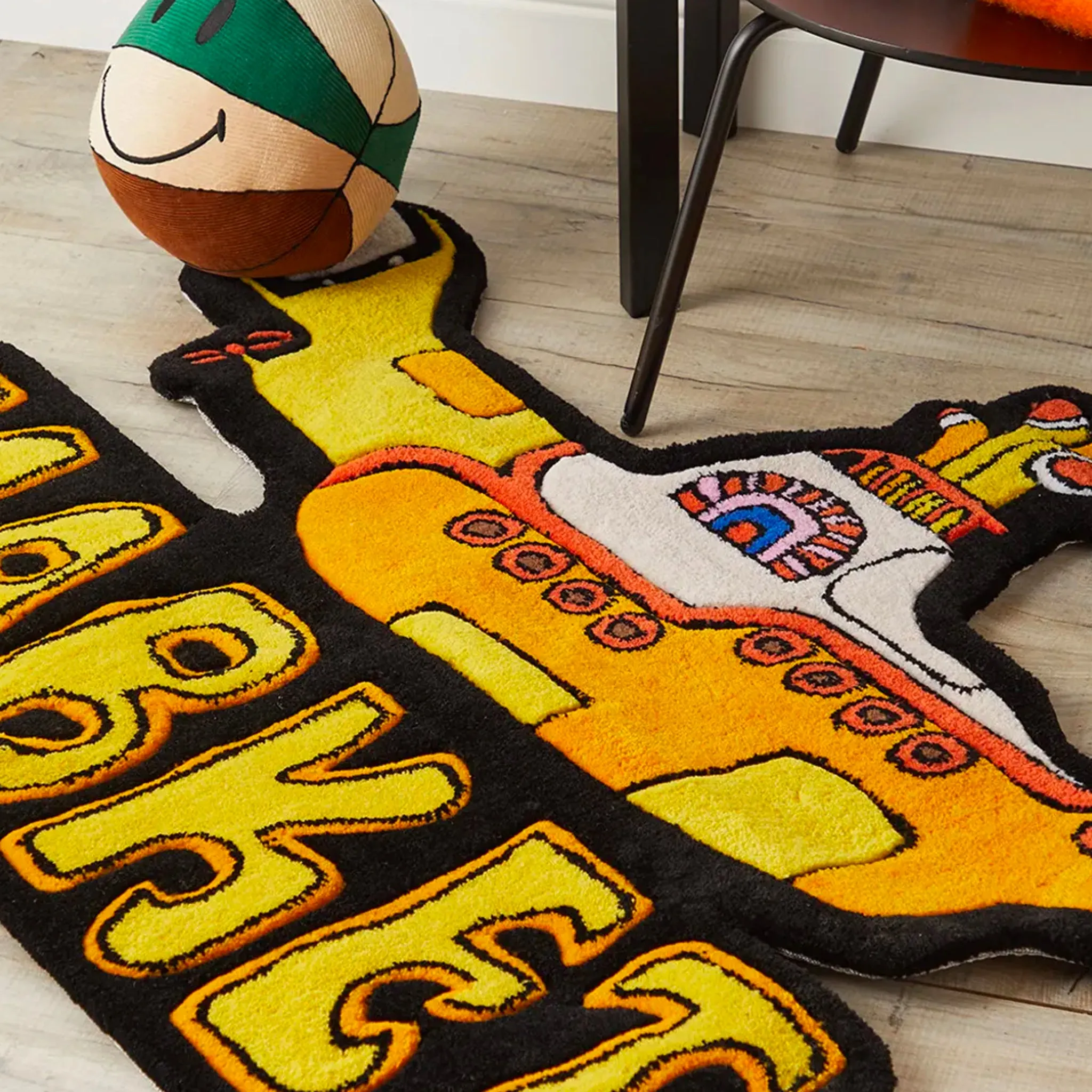 MARKET X BEATLES YELLOW SUBMARINE PLUSH RUG YELLOW