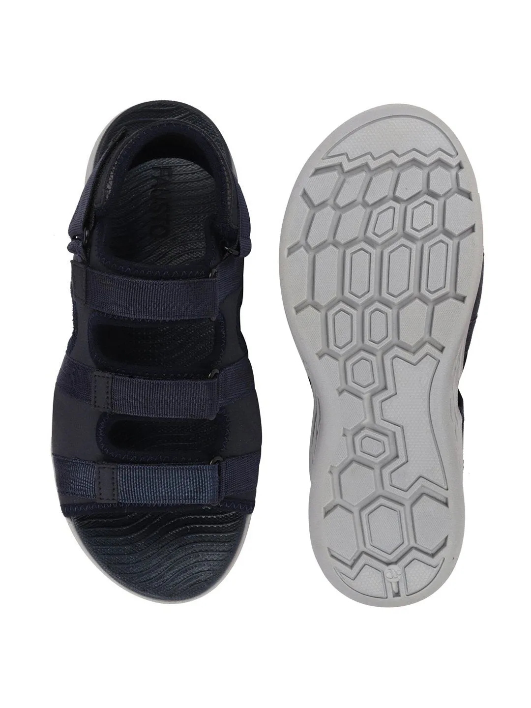 Men Navy Blue Multi Strap Phylon Sole Sandals & Floaters