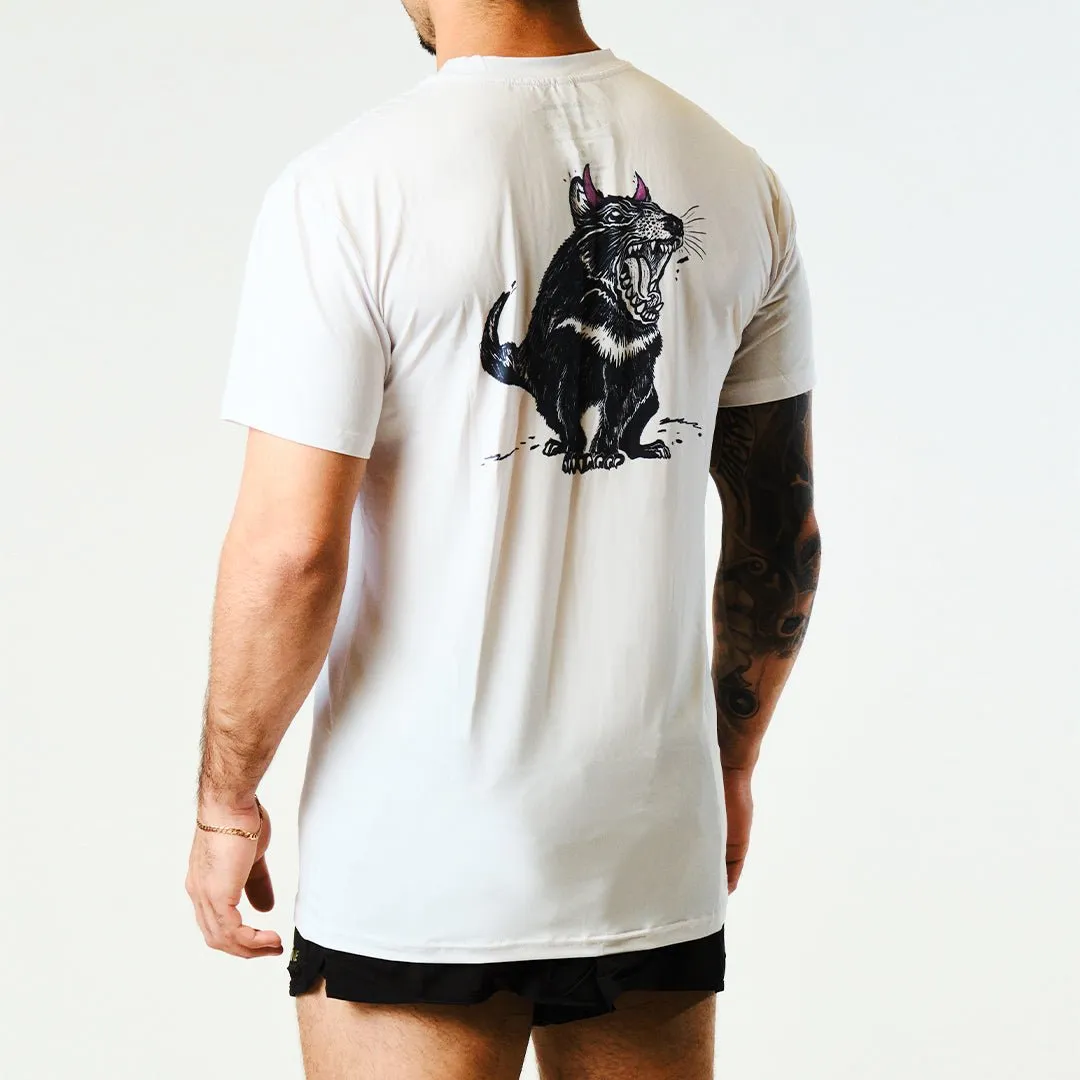 Men's Tarkine Ultra-Eco Run Tee (Tassie Devil White/Thin)