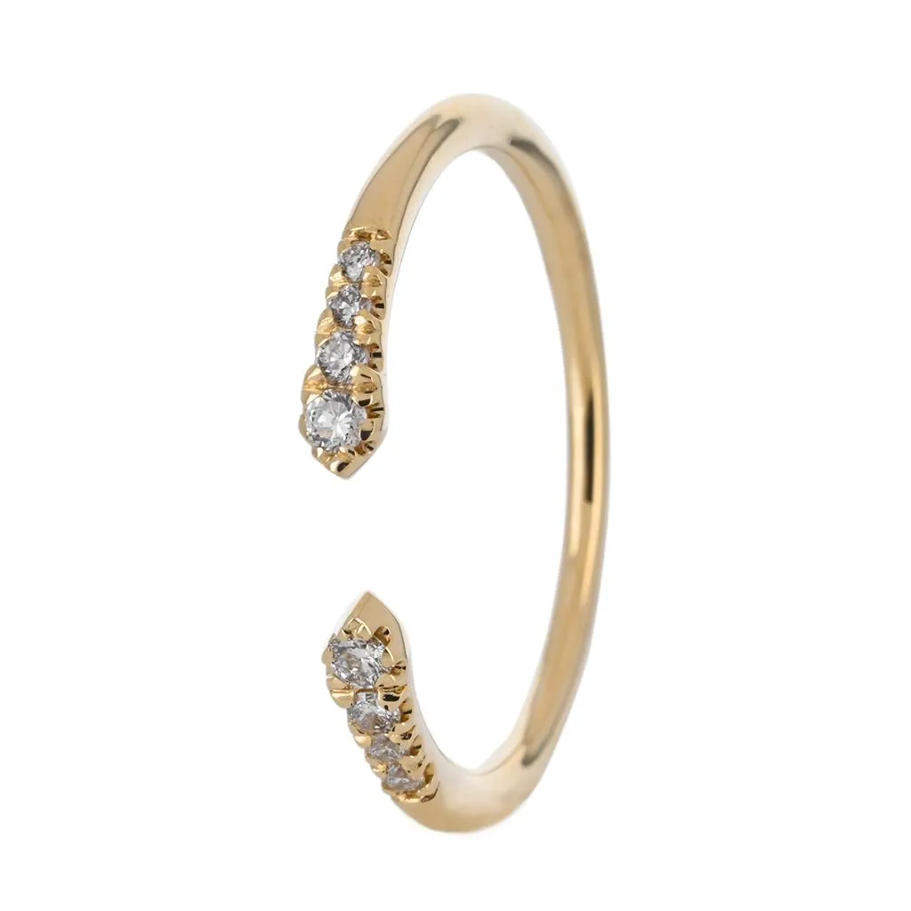 Micro Pavé Split Diamond Band | 0.10ct | Yellow Gold