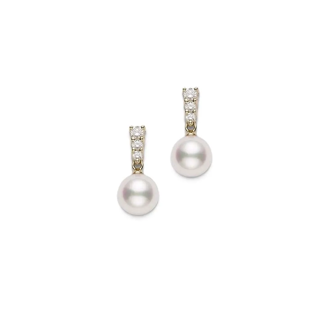 Mikimoto 18K Yellow Gold Akoya Cultured Pearl Earrings