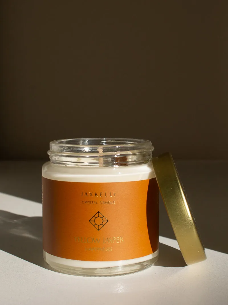 MINI YELLOW JASPER CANDLE | HAPPINESS