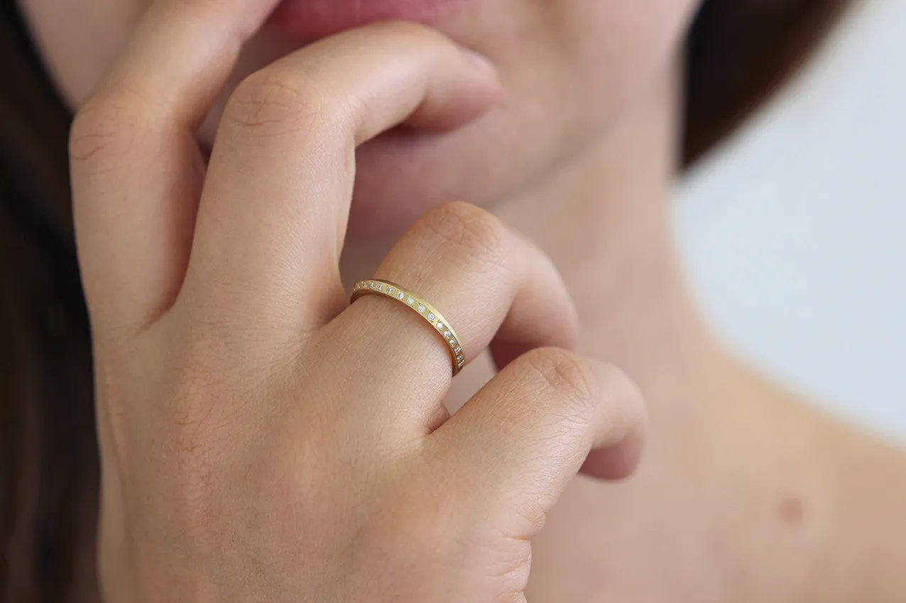 Minimalist Wedding Ring - Half Eternity Band