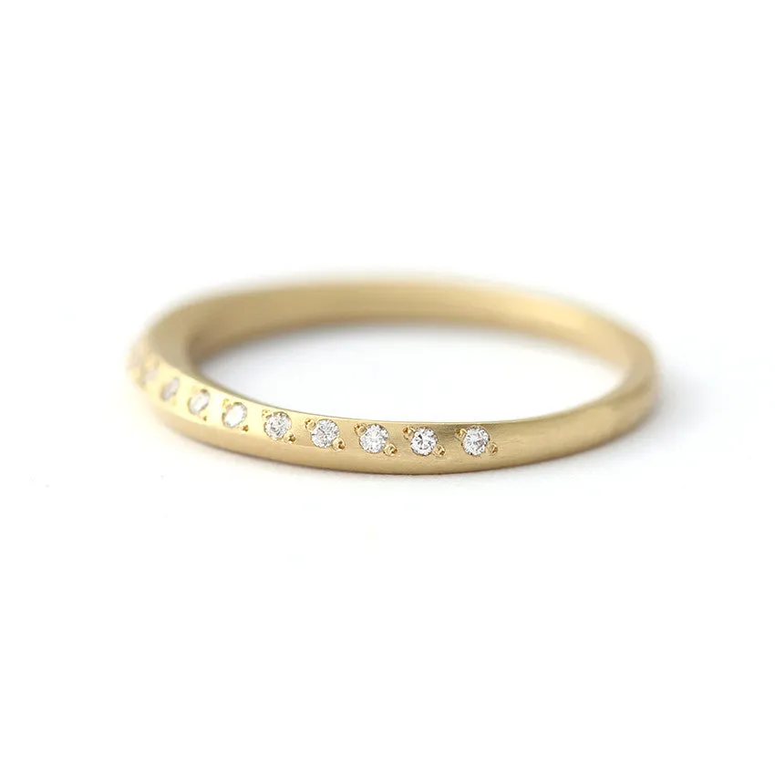 Minimalist Wedding Ring - Half Eternity Band