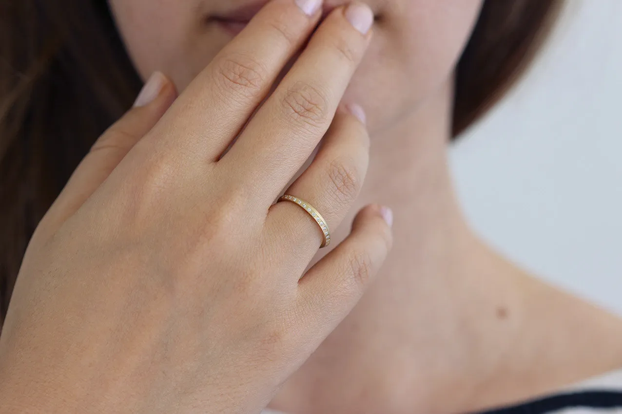 Minimalist Wedding Ring - Half Eternity Band