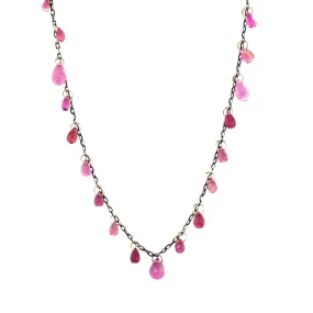 Multi Sized Pink Tourmaline Necklace