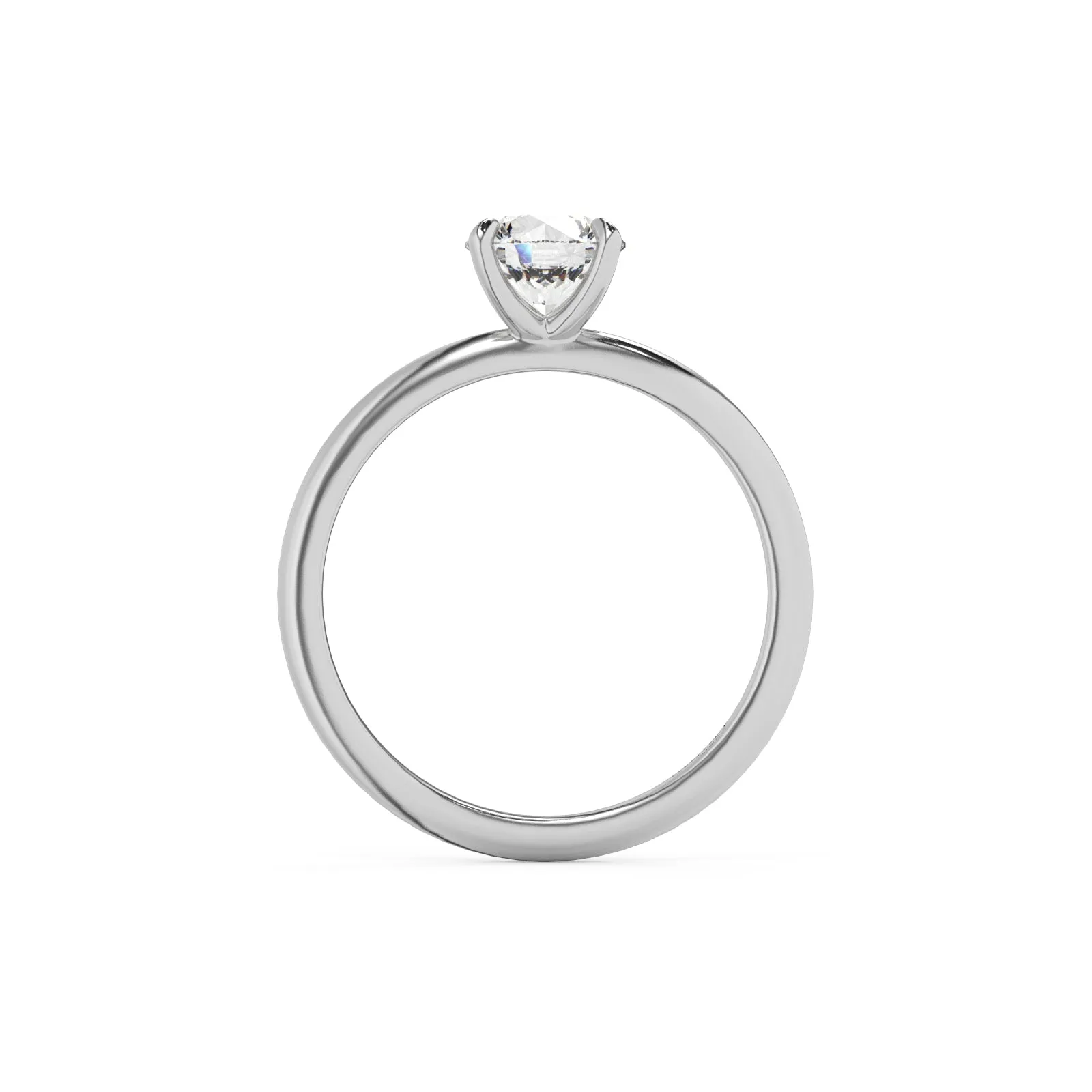 Natural Round Brilliant Cut Solitaire Engagement Ring