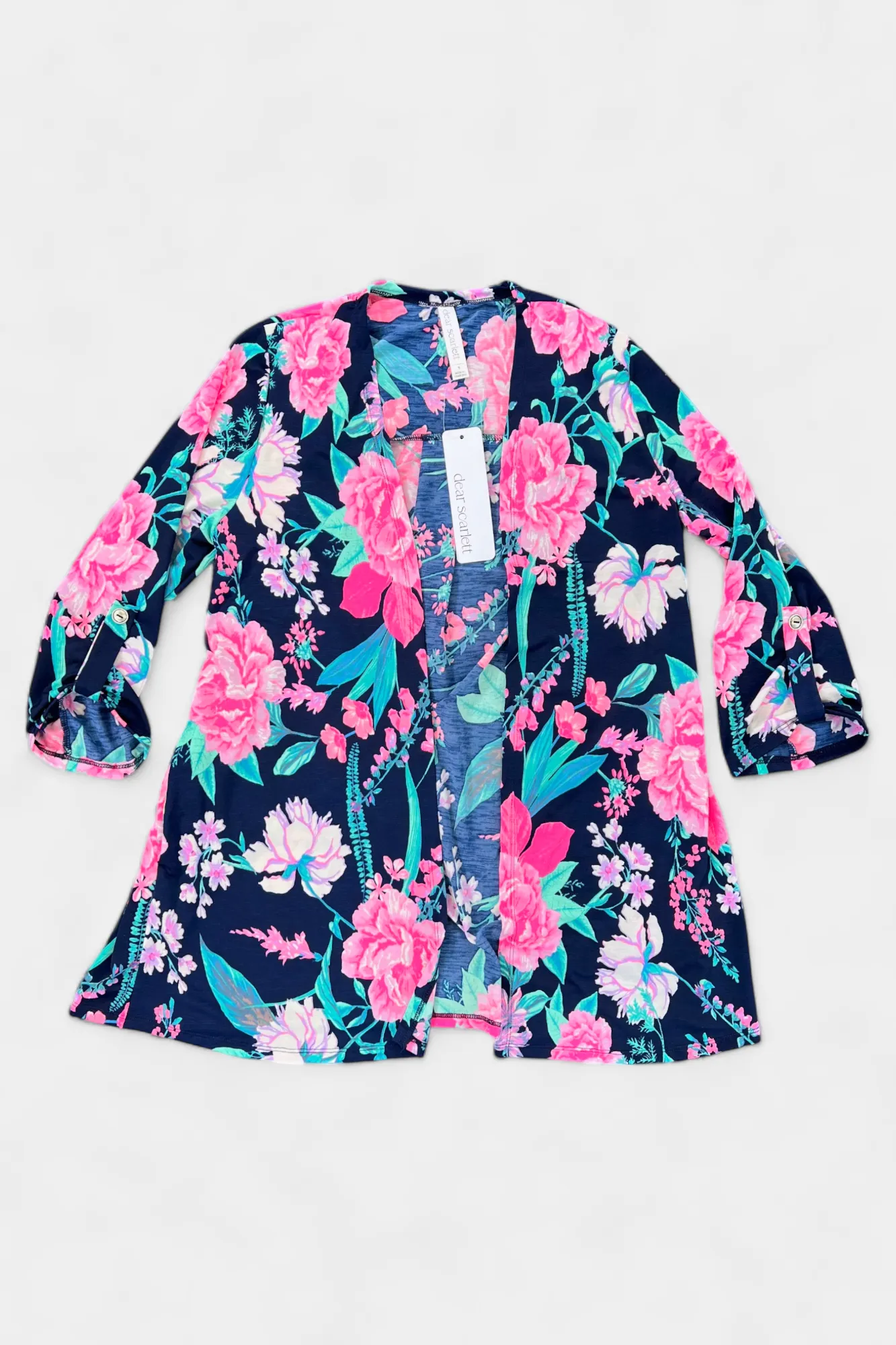 Navy Multi Floral Lizzy Cardigan [NO RETURNS]