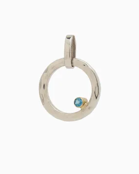 One Love Pendant with Stone - London Blue Topaz