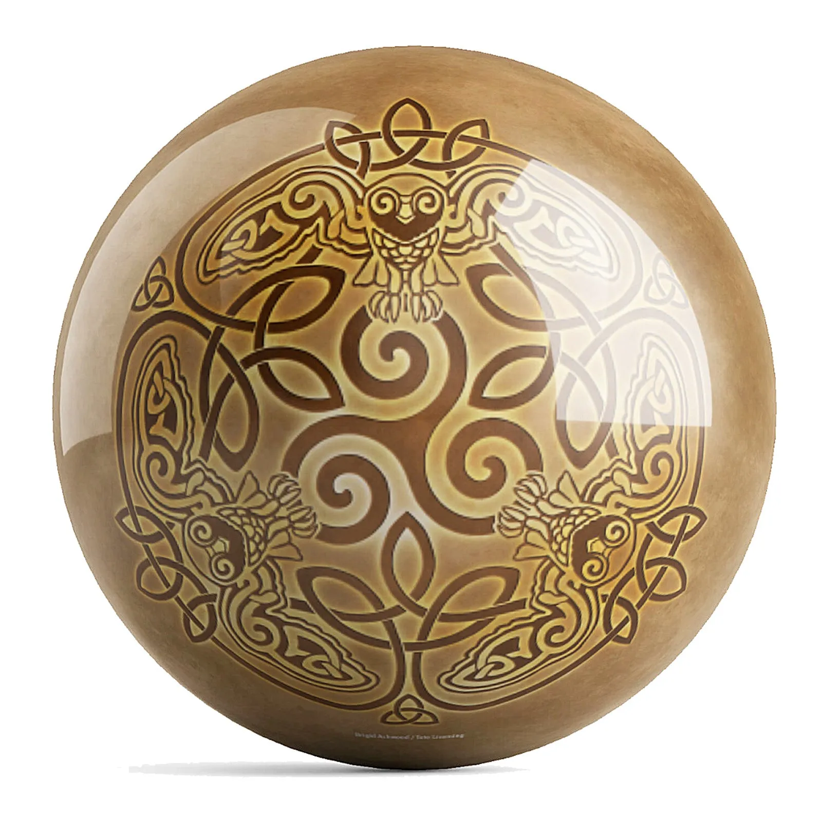 OnTheBallBowling Celtic Owls Ball Bowling Ball by Brigid Ashwood