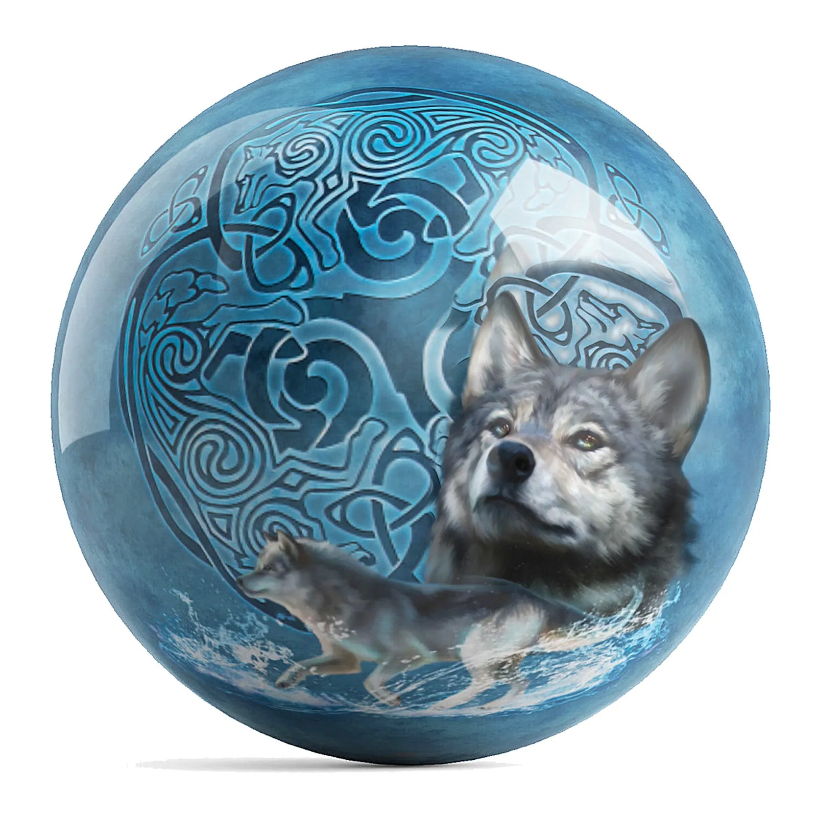 OnTheBallBowling Celtic Wolves Ball Bowling Ball by Brigid Ashwood