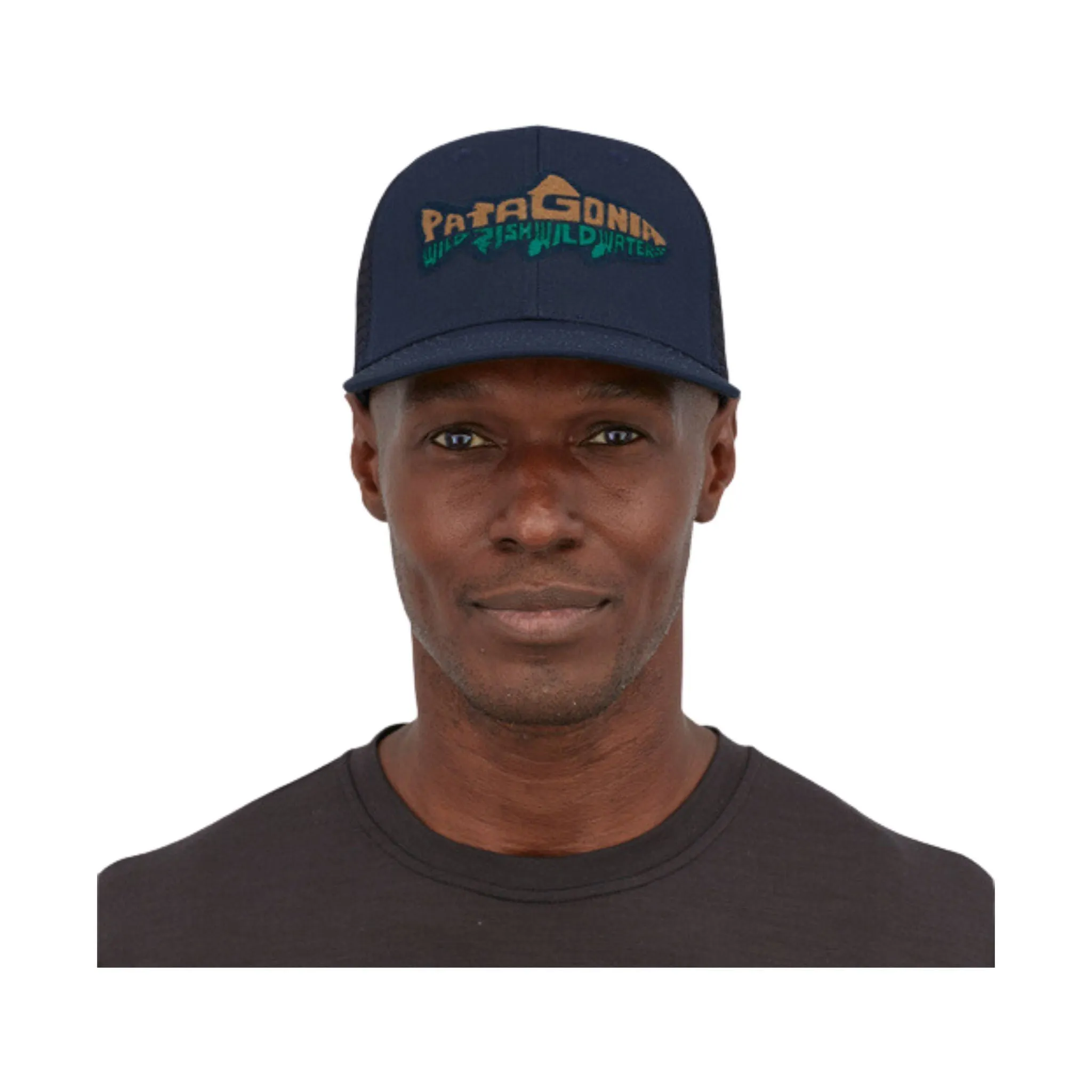 Patagonia Men's Take a Stand Trucker Hat - New Navy With Wild Waterline