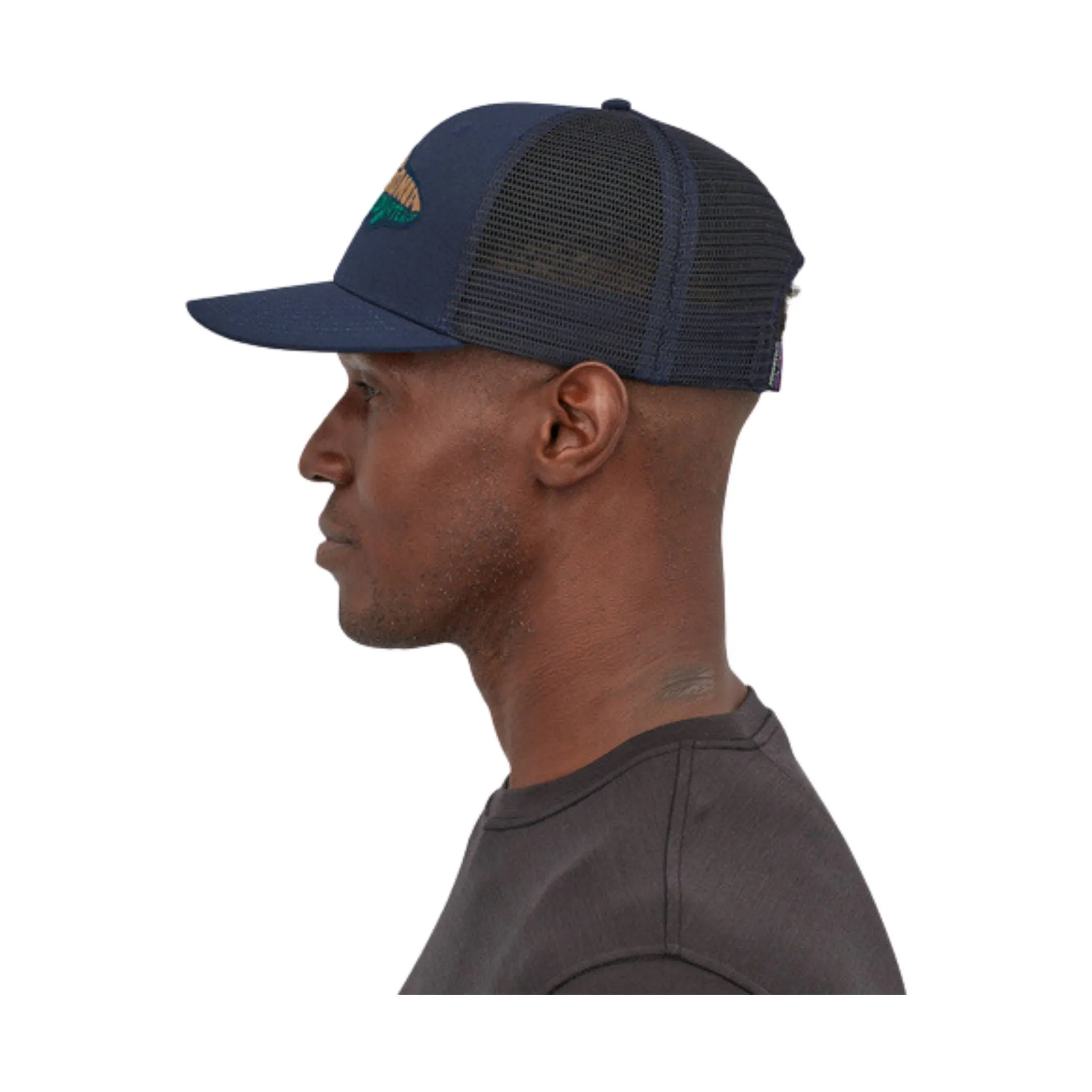 Patagonia Men's Take a Stand Trucker Hat - New Navy With Wild Waterline