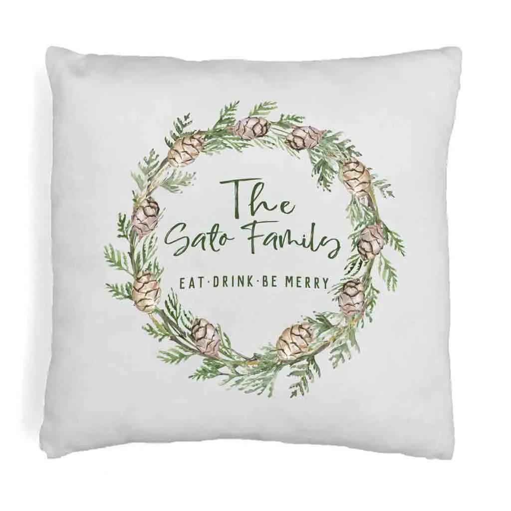 Personalized Holiday Throw Pillow for the Family