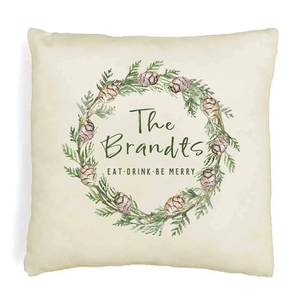 Personalized Holiday Throw Pillow for the Family