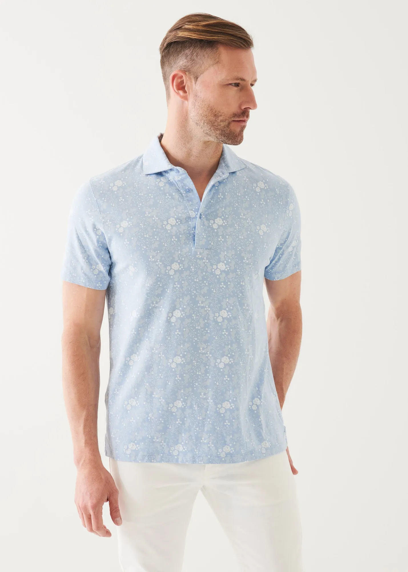 PIMA COTTON STRETCH PRINTED POLO