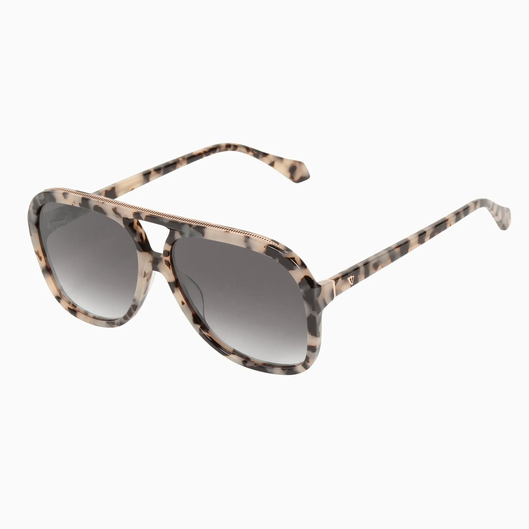 Polarized Bang / Ivory Tort w. Rose Gold Metal Trim / Black Gradient Lens