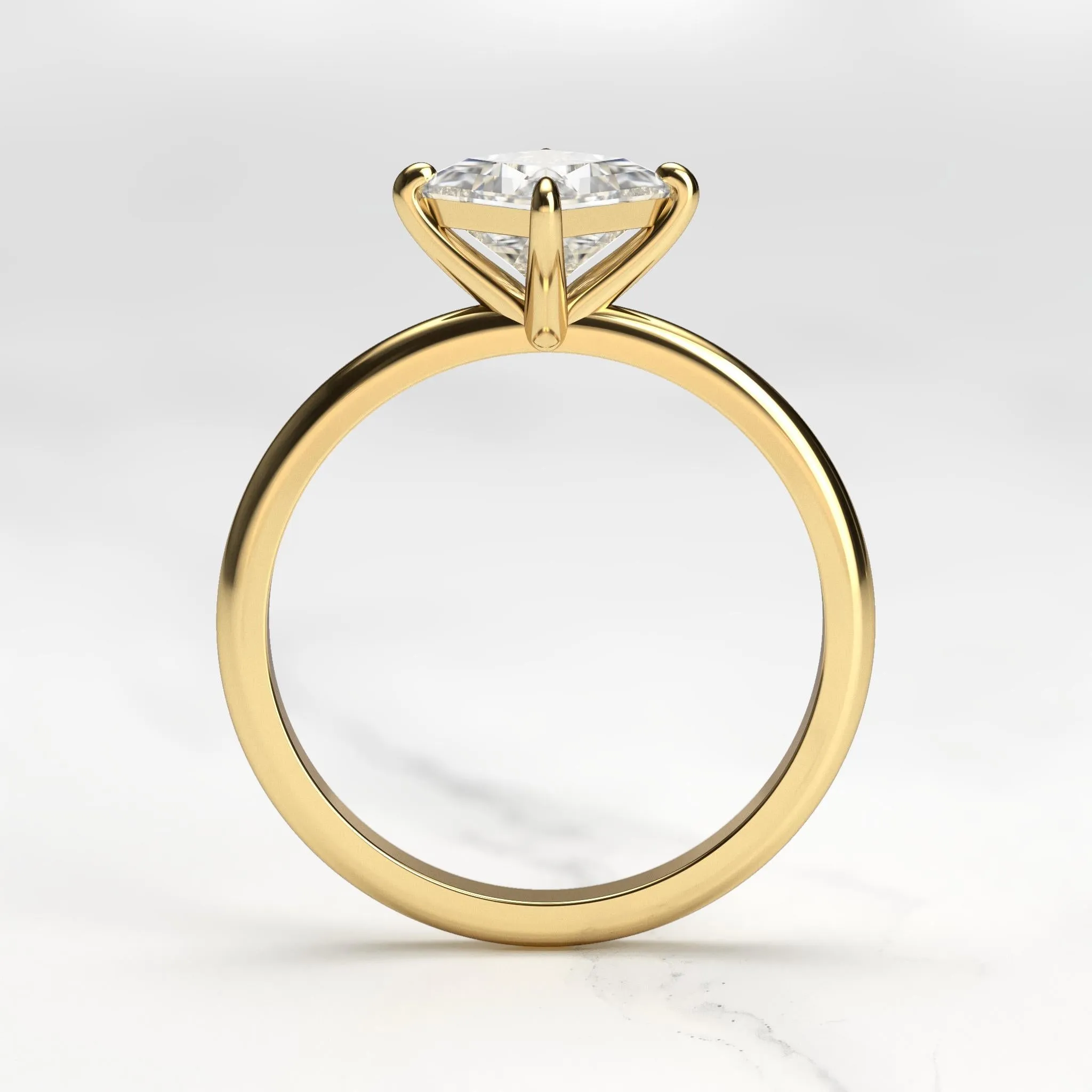 Princess Tapered Solitaire Diamond Ring