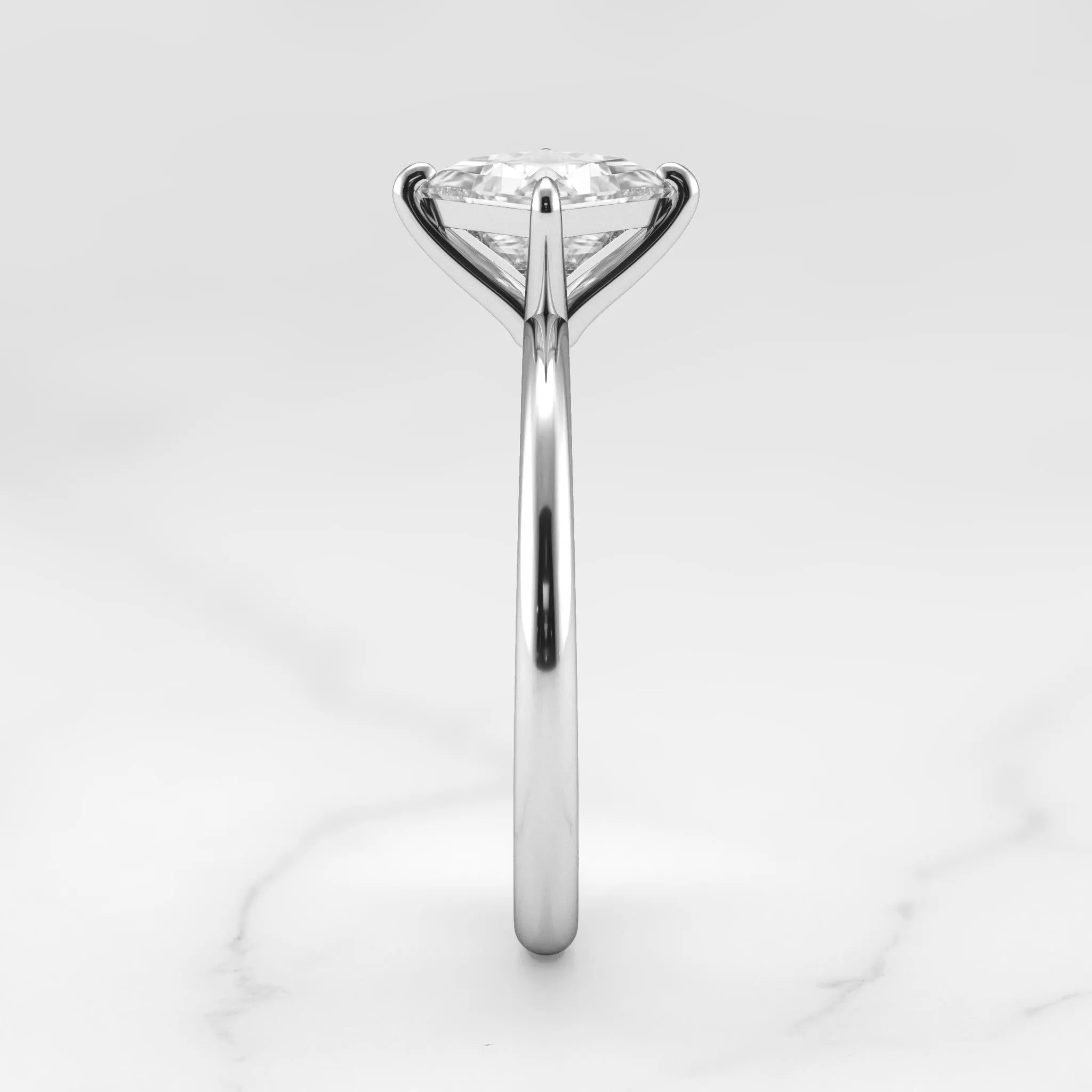 Princess Tapered Solitaire Diamond Ring