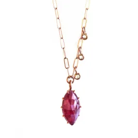 Prong Set Marquise Shaped Ruby Necklace