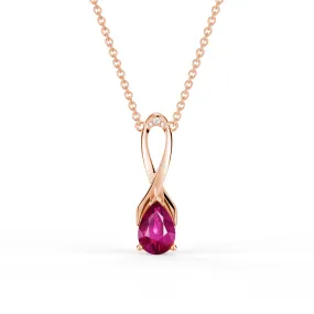 "You Are Supported And Protected" Pink Sapphire Necklace With Ribbon