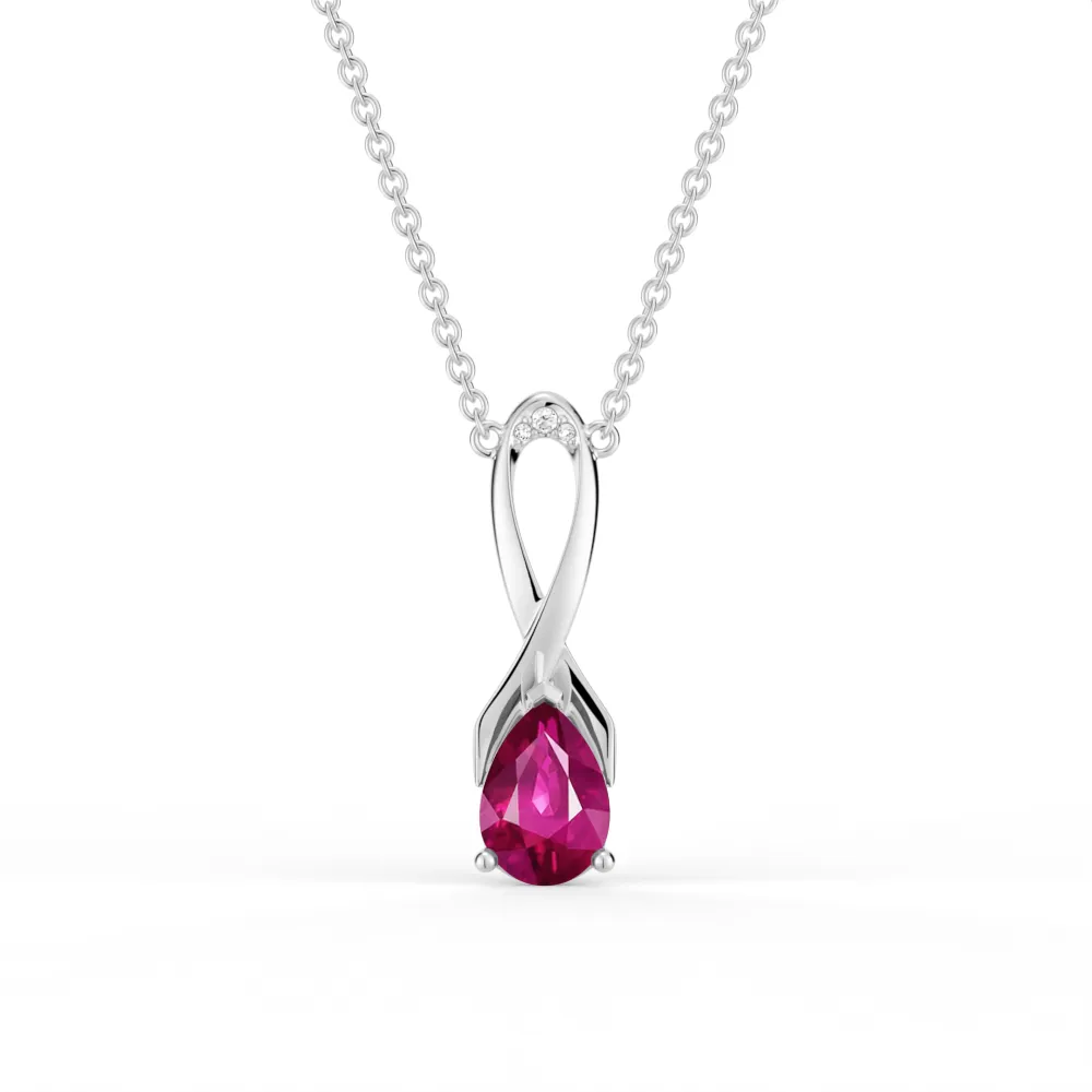 "You Are Supported And Protected" Pink Sapphire Necklace With Ribbon