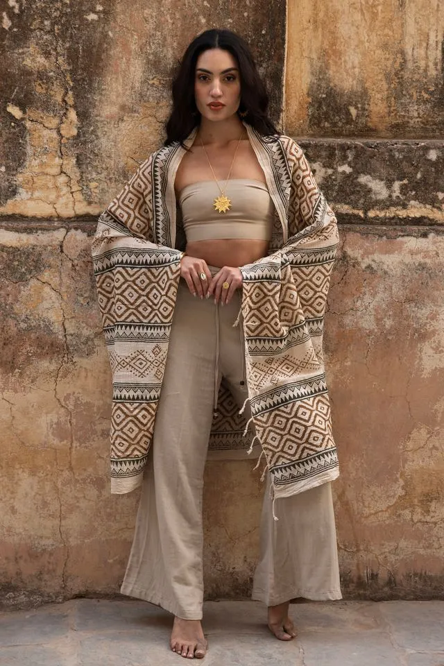 Raja Slub Scarf - Beige