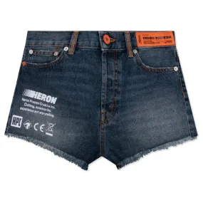 Recycled Cotton Denim Shorts - Blue