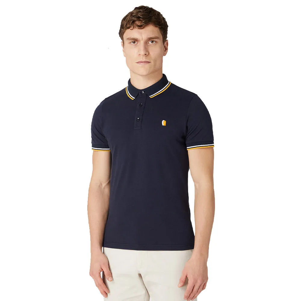 Remus Uomo Cotton Blend Polo Shirt - Navy