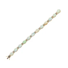 Retro 18kt/Platinum Opal   Diamond Bracelet 27ctw 