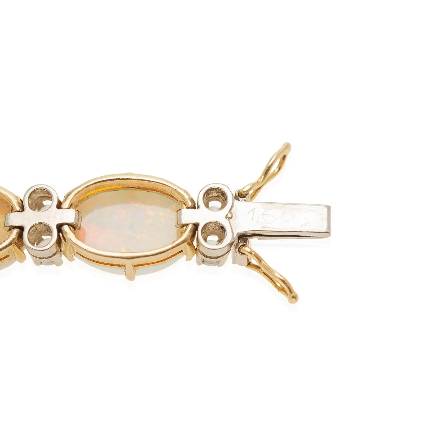 Retro 18kt/Platinum Opal   Diamond Bracelet 27ctw 