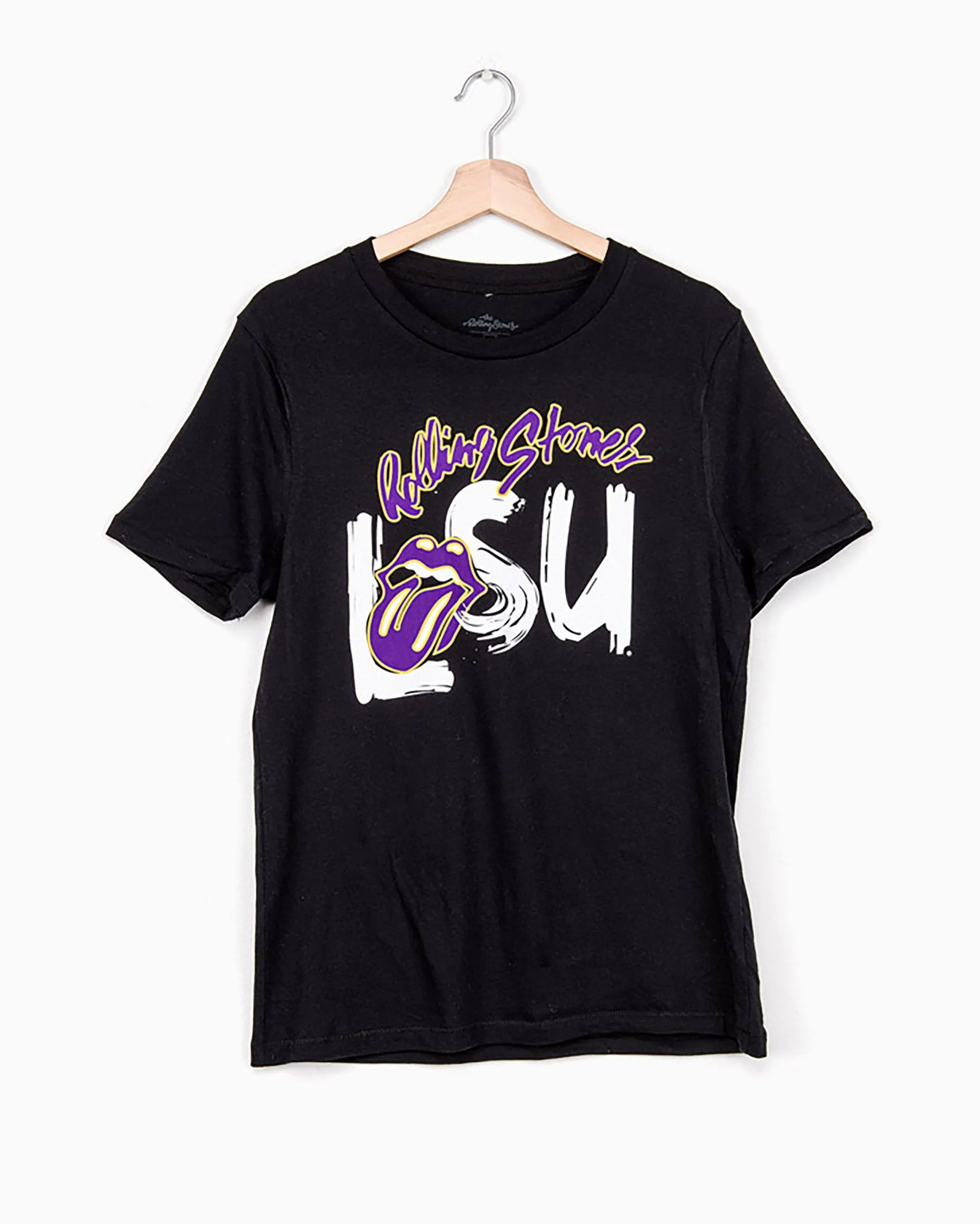 Rolling Stones LSU Inside Lick Black Puff Ink Tee