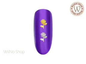 Rose Flower Ultra Thin Nail Art Metal Decoration- 25 pcs