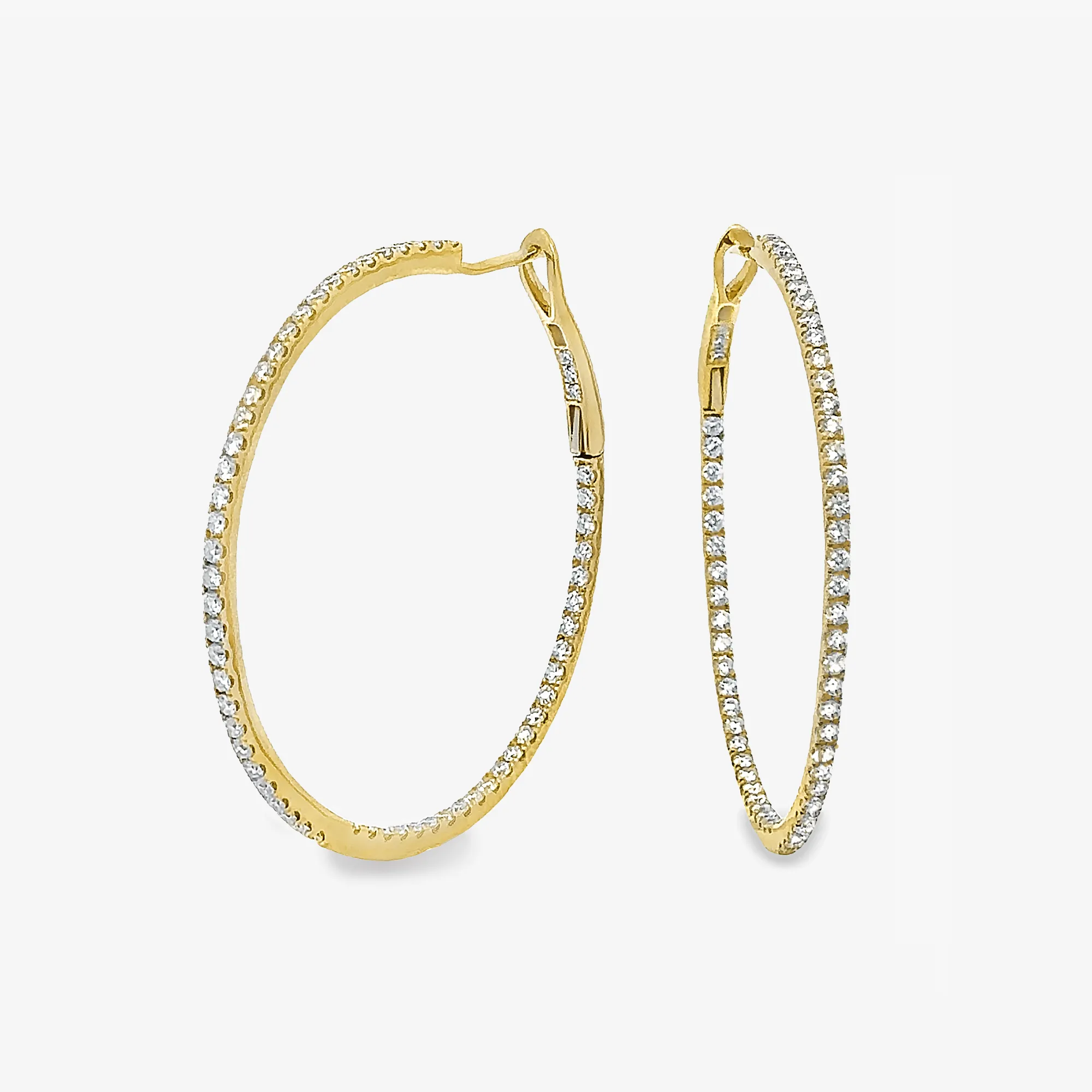 Round 1.5 Whisper Thin 1.25CT Hoop Earrings