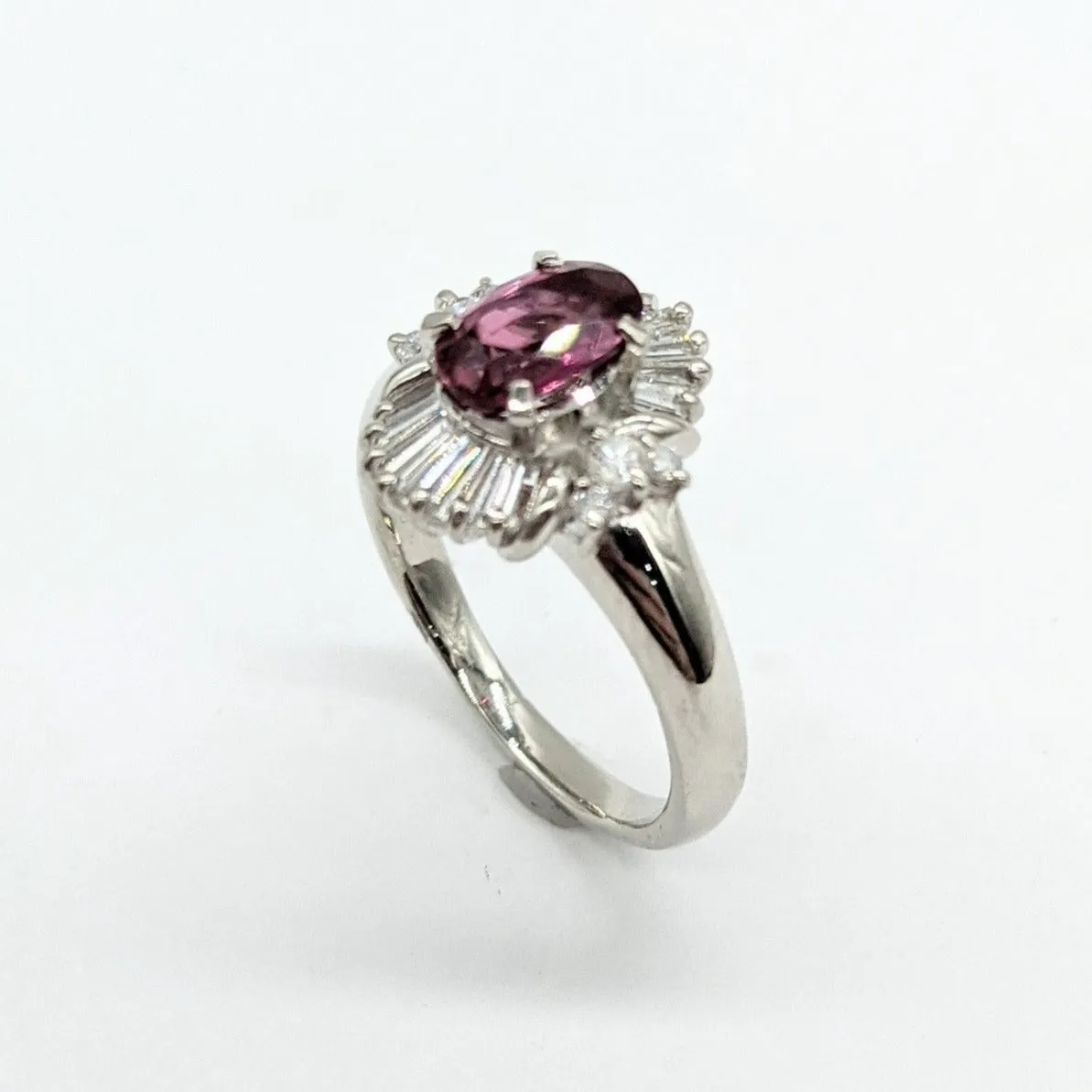 Rubelite and Diamond ladies fashion ring