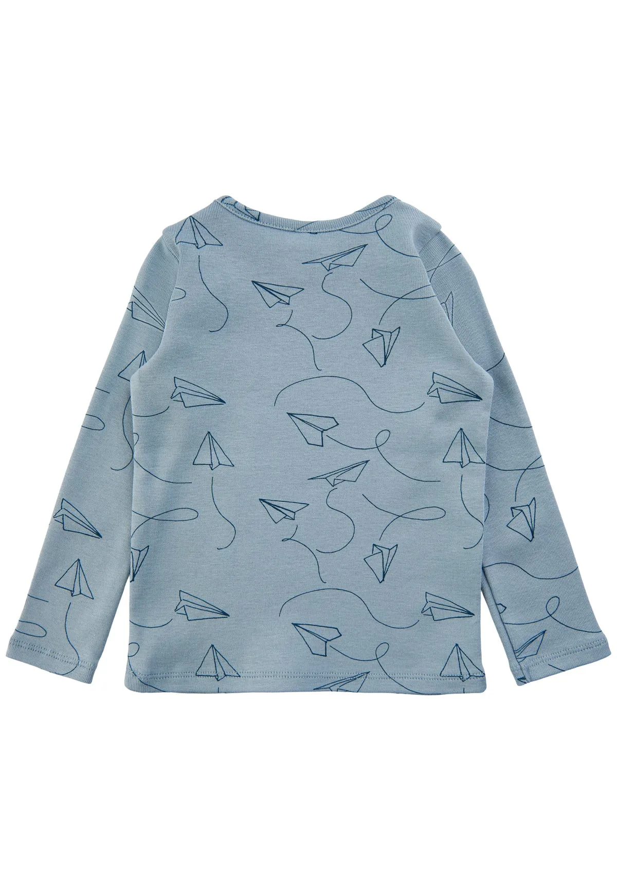 SGBella Baby L/S Tee w/Paper Plane - DUSTY BLUE