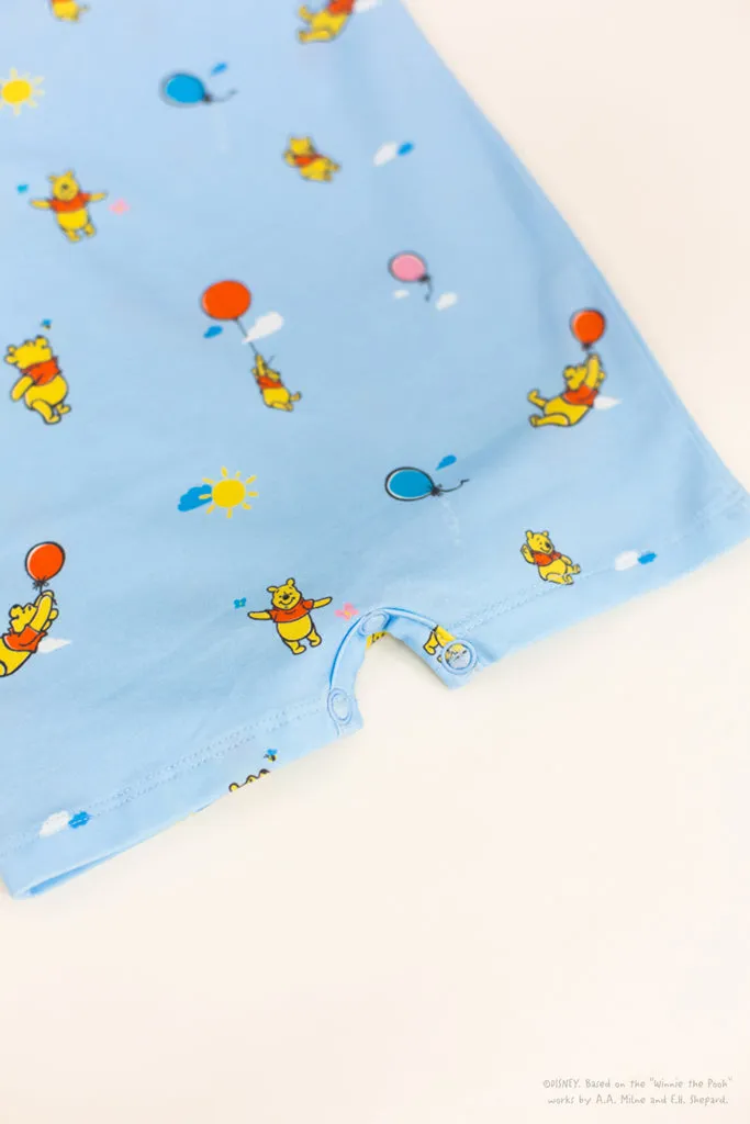 Short-Sleeve Romper - Blue Balloon Pooh (3M, 9M left!)