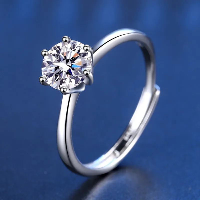 Simple Women's Ring Moissan Diamond Ring