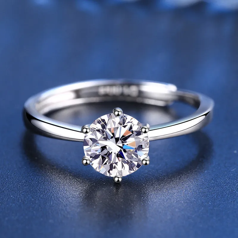 Simple Women's Ring Moissan Diamond Ring