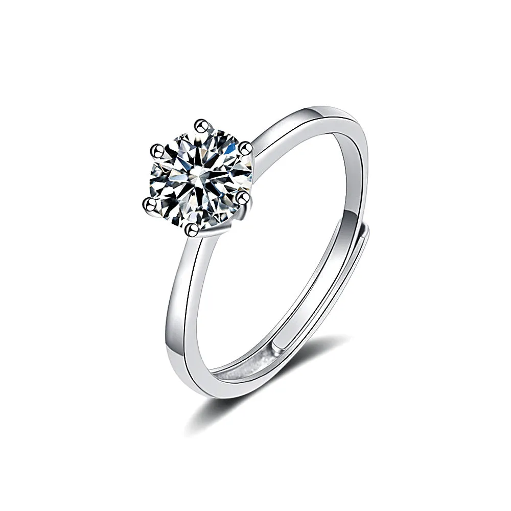 Simple Women's Ring Moissan Diamond Ring