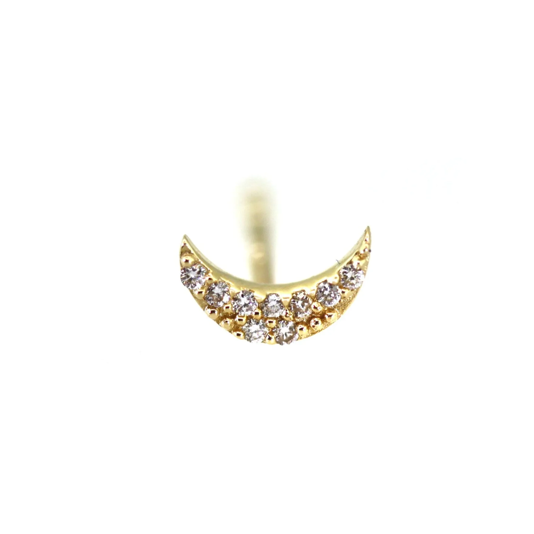 Single Diamond Moon Stud