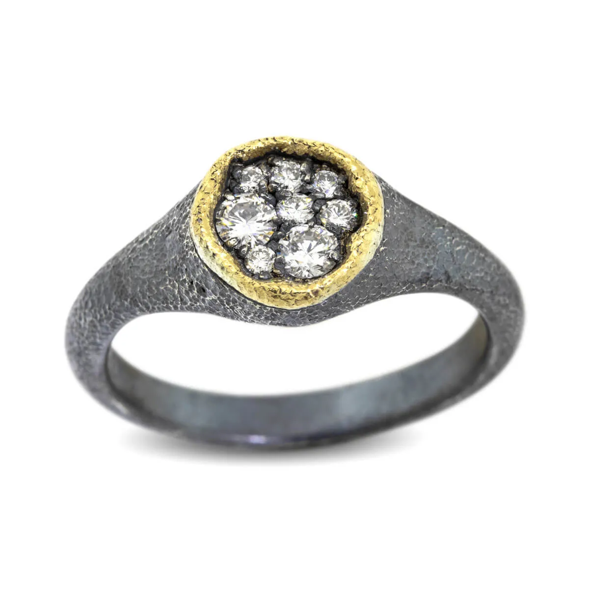 Small Dew Pond Signet Diamond Ring