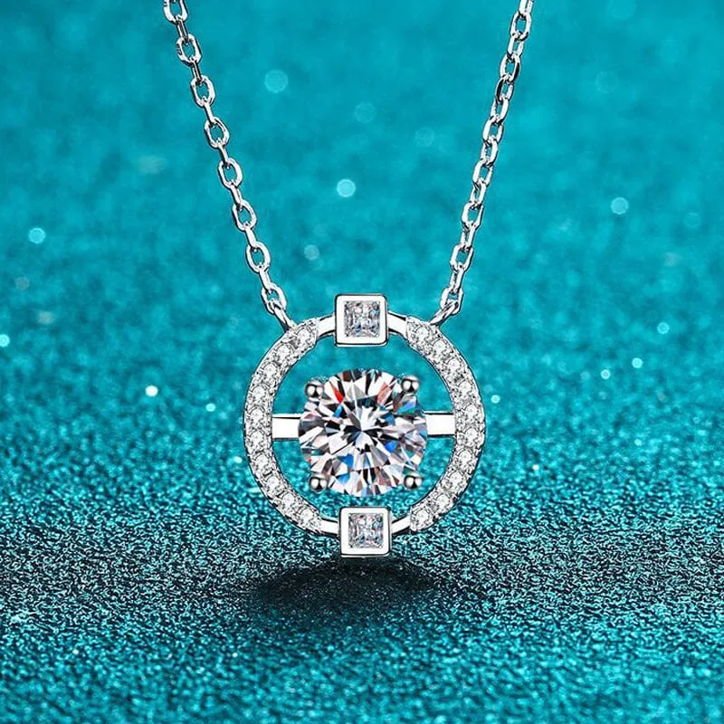 Sparkly Unique Design Diamond Necklace - 925 Sterling Silver